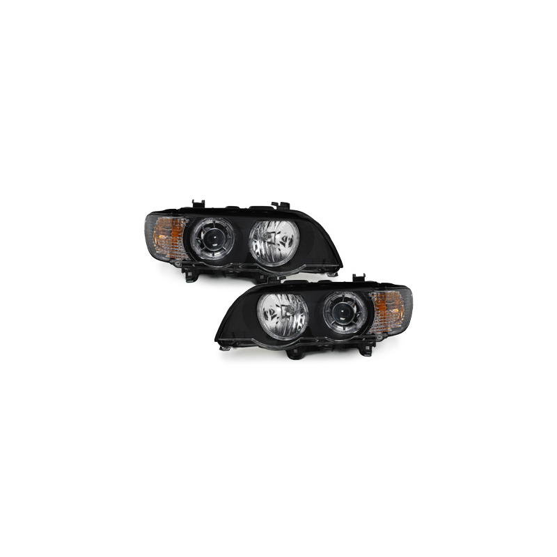 Phares BMW X5 99-03 E53_HID_2 Angel Eyes-Noir