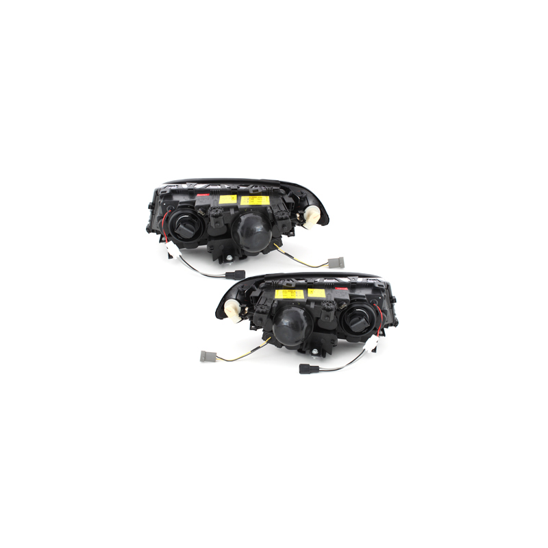 Phares BMW E46 Coupé 98-02  avec 2 Anneaux lumineux Angel Eyes  Noir