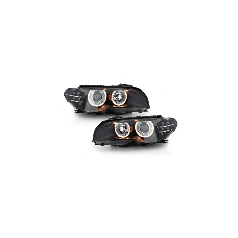 Phares BMW E46 Coupé 03-06-2 Angel Eyes - HID _LED-Blinker - Noir Phares BMW E46 Coupé 03-06-2 Angel Eyes - HID _LED-Blinker - Noir