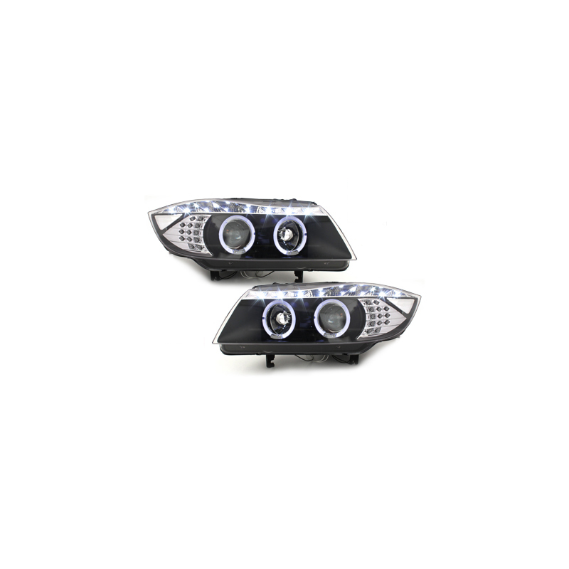 Phares DAYLINE BMW E90 05+_2 SLR_TFL-Optik_LED Noir