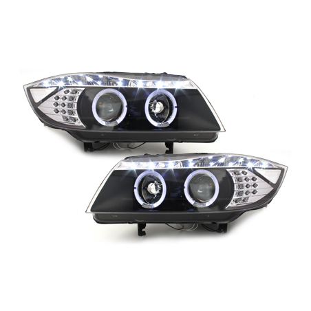 Phares DAYLINE BMW E90 05+_2 SLR_TFL-Optik_LED Noir