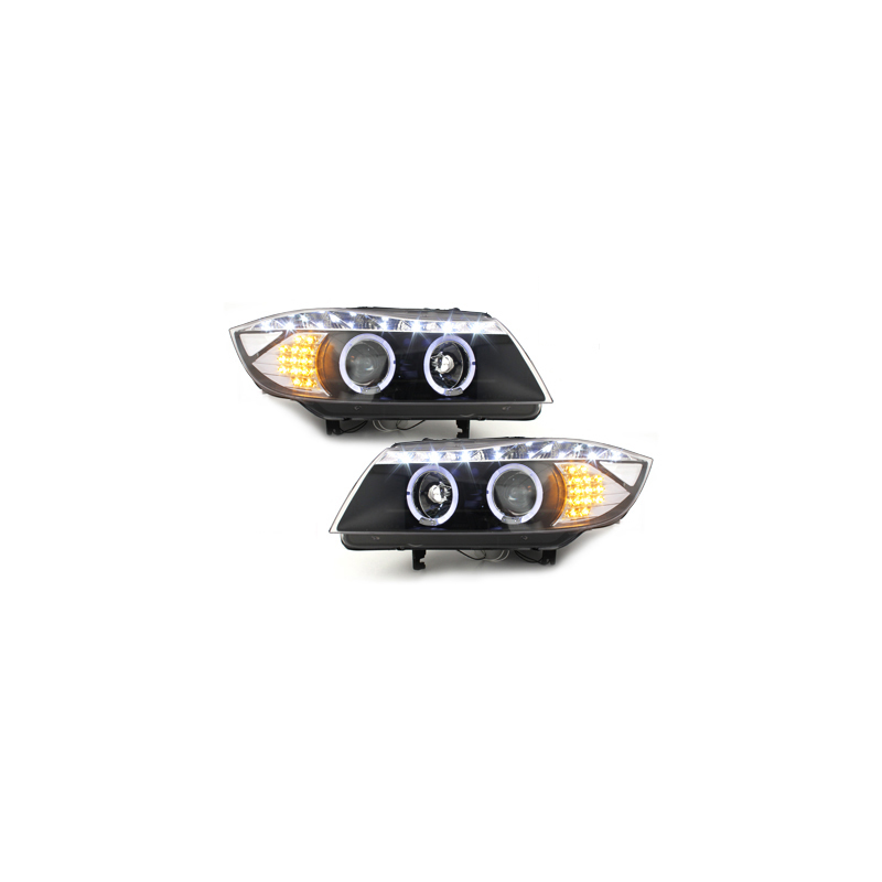Phares DAYLINE BMW E90 05+_2 SLR_TFL-Optik_LED Noir
