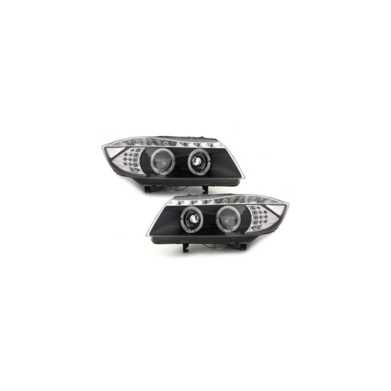 Phares DAYLINE BMW E90 05+_2 SLR_TFL-Optik_LED Noir