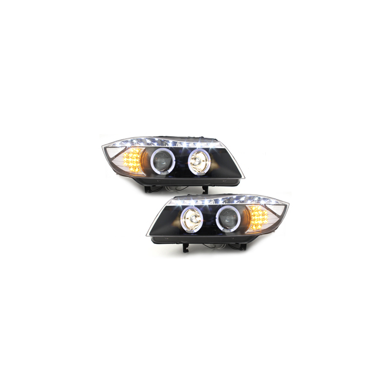 Phares DAYLINE BMW E90 05+_2 SLR_TFL-Optik_LED Noir
