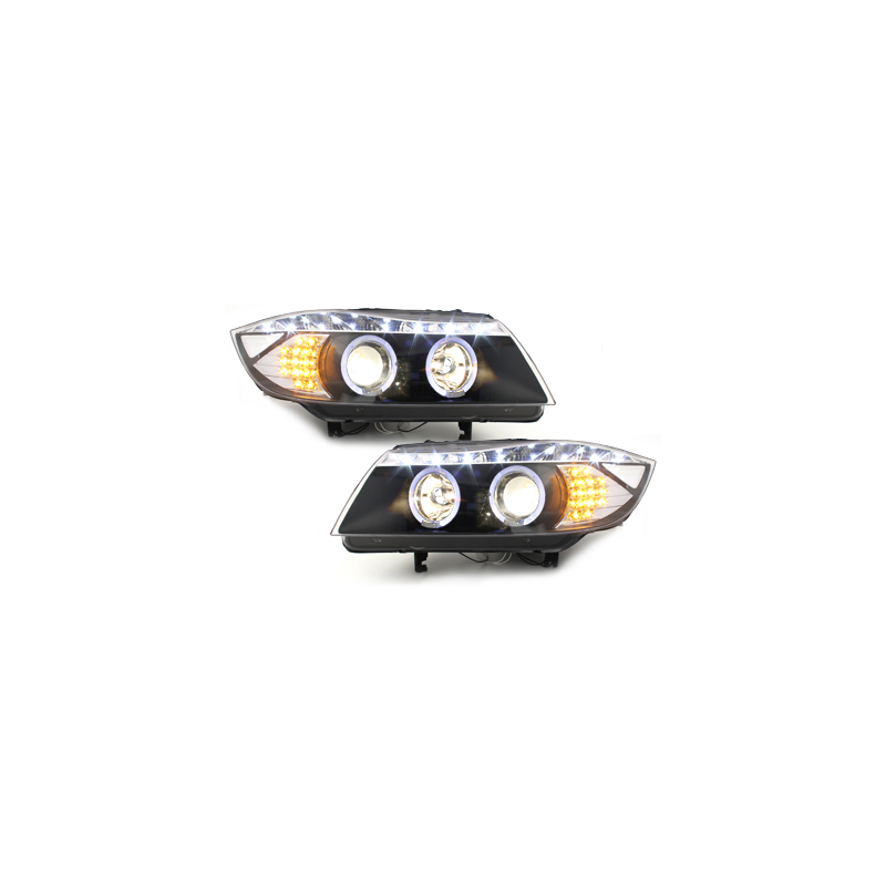 Phares DAYLINE BMW E90 05+_2 SLR_TFL-Optik_LED Noir