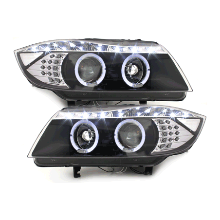 Phares DAYLINE BMW E90 05+_2 SLR_TFL-Optik_LED Noir