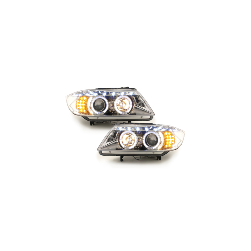 Phares DAYLINEBMW E90 05+_2 SLR_TFL-Optik_LED Chrome