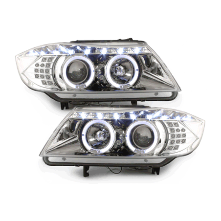 Phares DAYLINEBMW E90 05+_2 SLR_TFL-Optik_LED Chrome