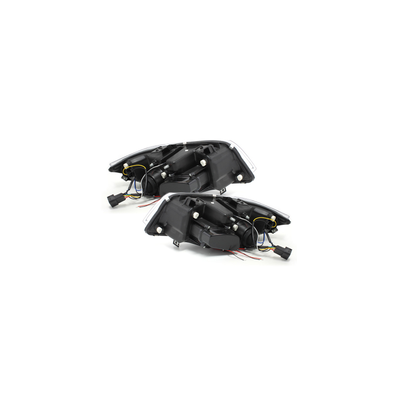 Phares BMW E90/E91 3er  avec 2 Anneaux lumineux Angel Eyes  Chrome