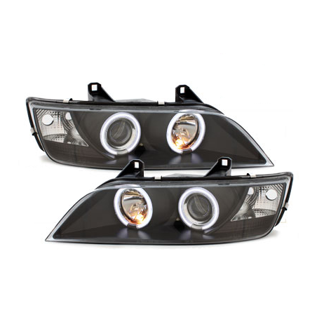 Phares BMW Z3 95-02  avec anneaux lumineux angel eyes CCFL  Noir