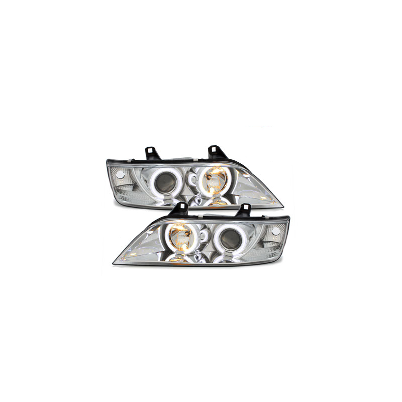 Phares BMW Z3 95-02  avec anneaux lumineux angel eyes CCFL  Chrome