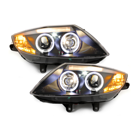 Phares  BMW Z4 02-08  avec 2 Anneaux lumineux Angel Eyes  Noir