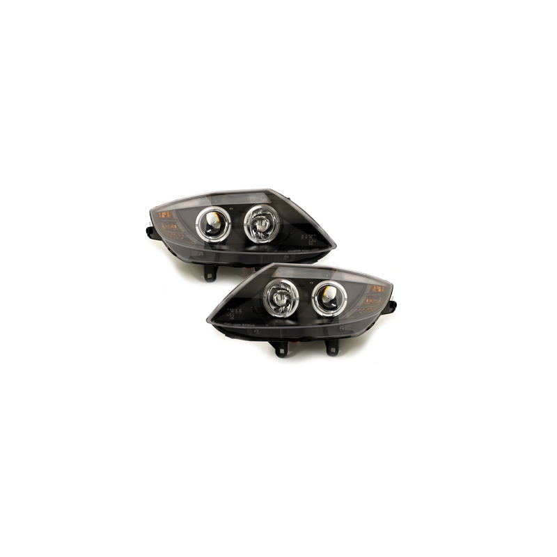 Phares  BMW Z4 02-08  avec 2 Anneaux lumineux Angel Eyes  Noir