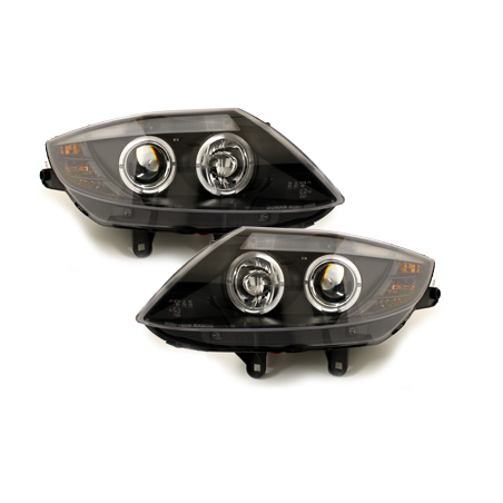 Phares  BMW Z4 02-08  avec 2 Anneaux lumineux Angel Eyes  Noir