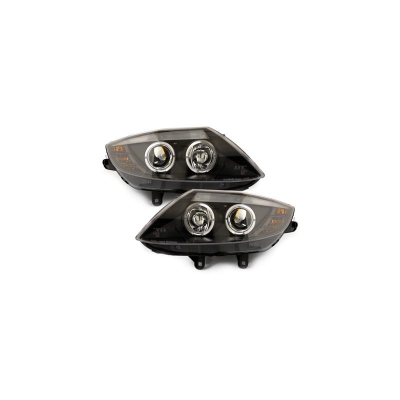 Phares  BMW Z4 02-08  avec 2 Anneaux lumineux Angel Eyes  Noir