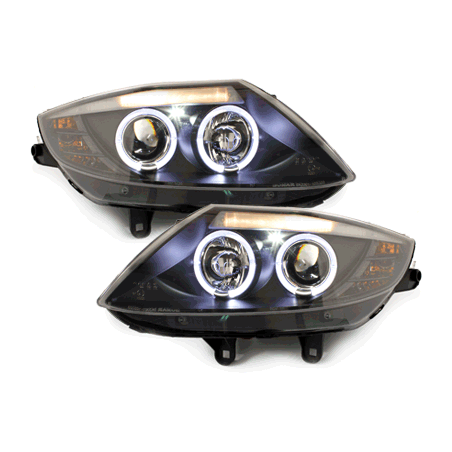 Phares  BMW Z4 02-08  avec 2 Anneaux lumineux Angel Eyes  Noir