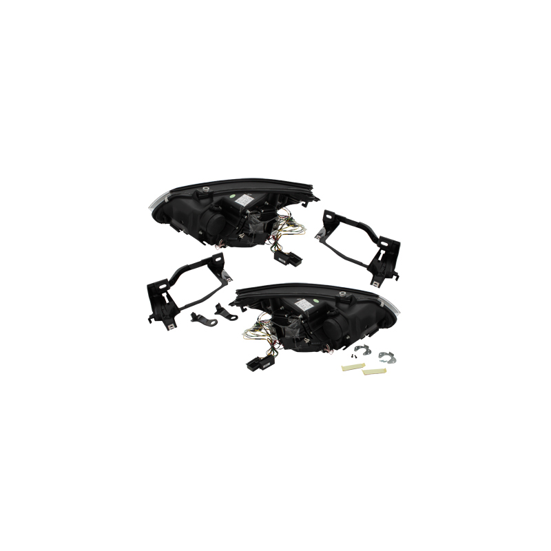 Phares  CCFL BMW E60 05-07 clignotant LED Noir, Angel Eyes,D1S