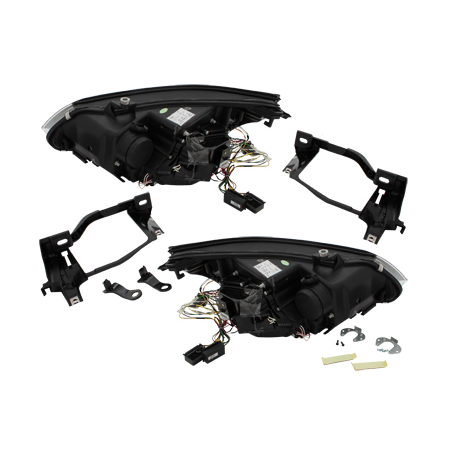 Phares  CCFL BMW E60 05-07 clignotant LED Noir, Angel Eyes,D1S