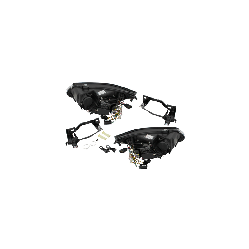Phares CCFL BMW E60 03-04 clignotant LED Noir, Angel Eyes,D2S