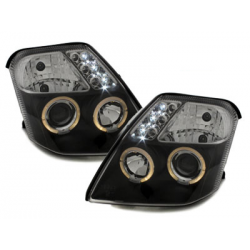 Phares Citroen C2 03+  avec 2 Anneaux lumineux Angel Eyes  Noir