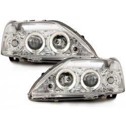 Phares Dacia Logan 03-06/08  avec 2 Anneaux lumineux Angel Eyes Chrome