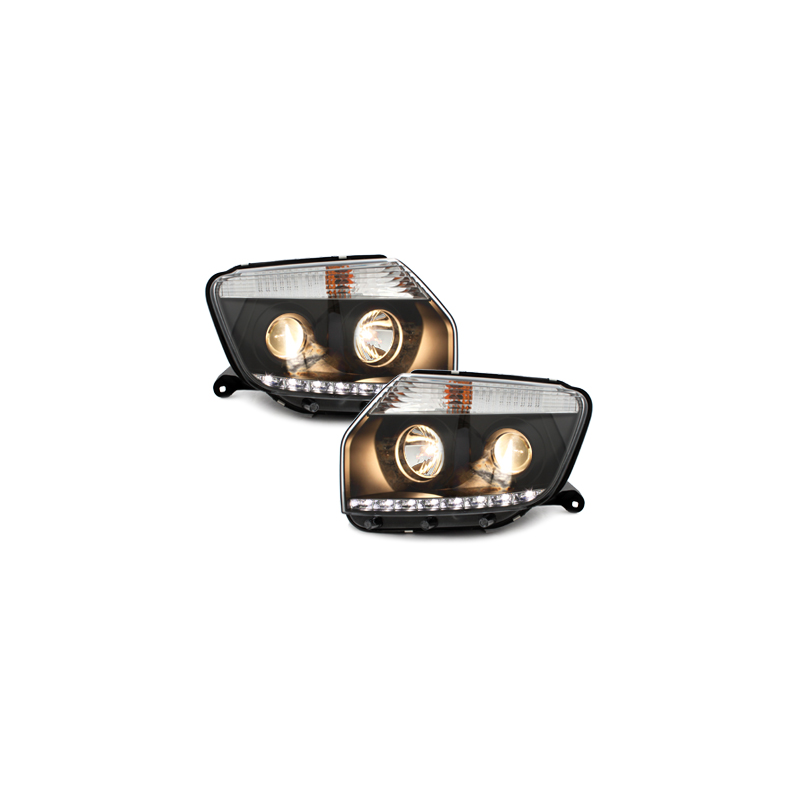 Phares avec feux diurnes Dacia Duster 09-14 Noir