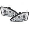 Phares Ford Focus 98-01 avec 2 Anneaux lumineux Angel Eyes Chrome Phares Ford Focus 98-01 avec 2 Anneaux lumineux Angel Eyes Chrome