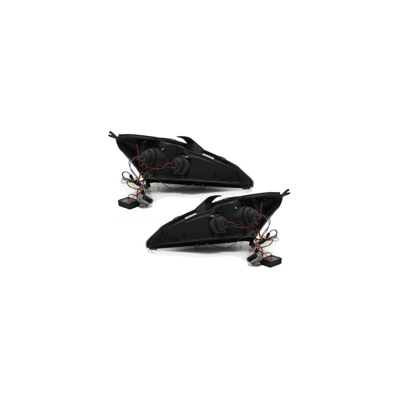 Phares DAYLINE Ford Focus 01-04  avec feux diurne LED  Noir