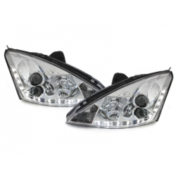 Phares D-LITE Ford Focus 01-04  avec Feux Diurne Chrome