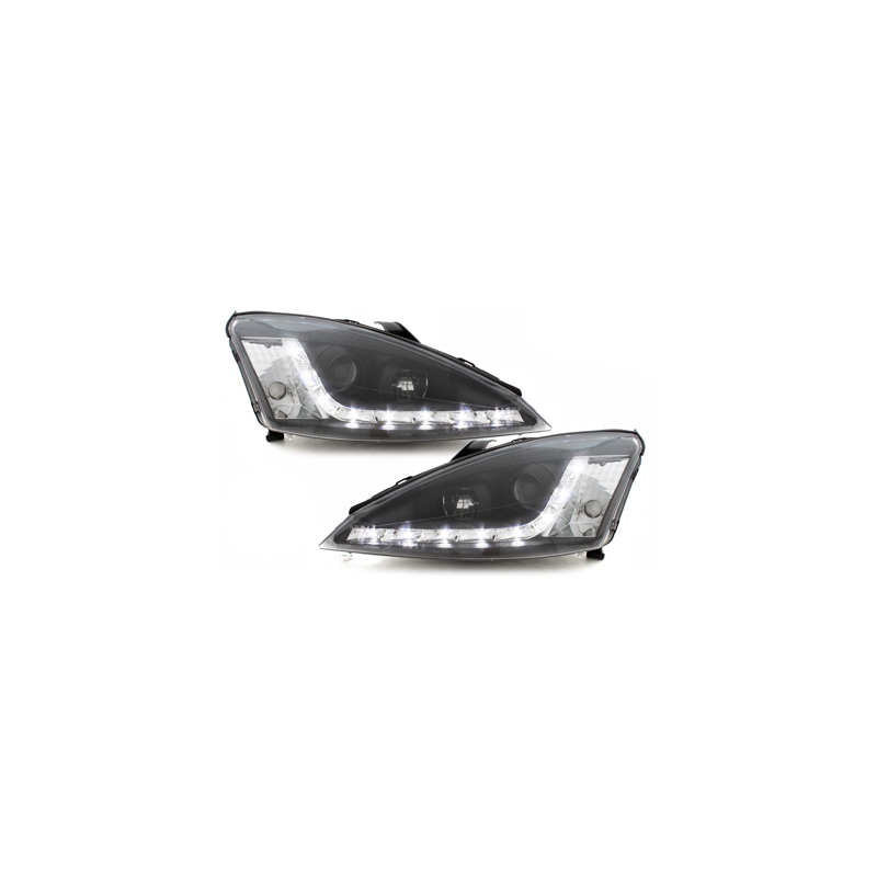 Phares DAYLINE Ford Focus 98-01  avec feux diurne LED  Noir