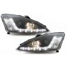 Phares DAYLINE Ford Focus 98-01 avec feux diurne LED Noir Phares DAYLINE Ford Focus 98-01 avec feux diurne LED Noir