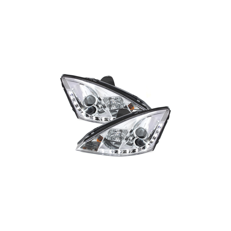 Phares D-LITE Ford Focus 98-01  avec Feux Diurne Chrome