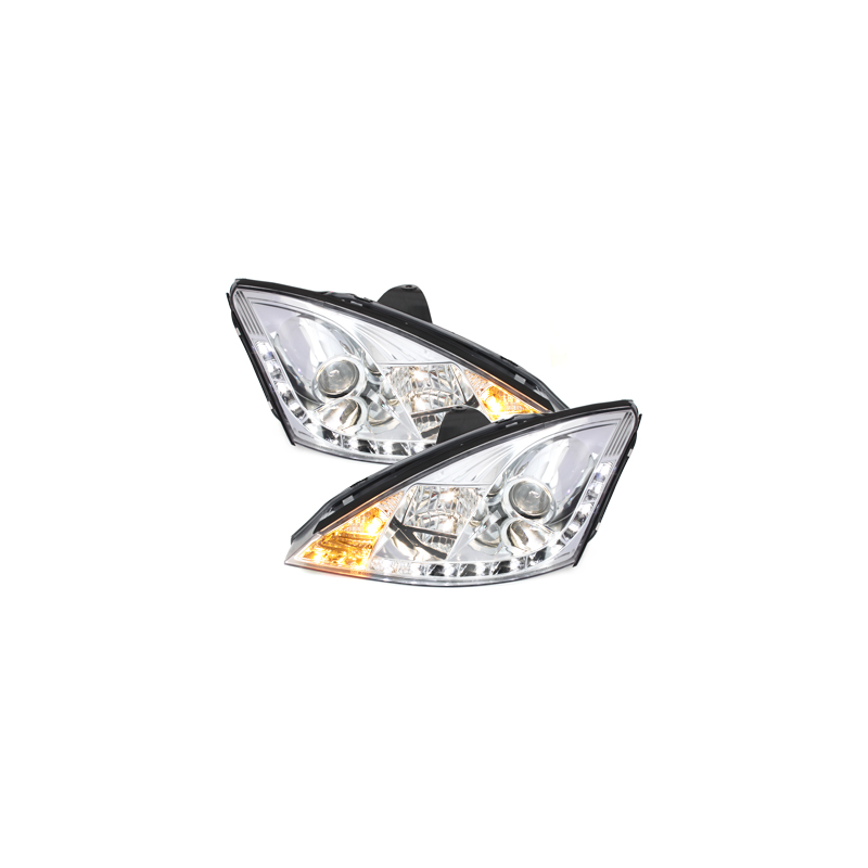 Phares D-LITE Ford Focus 98-01  avec Feux Diurne Chrome