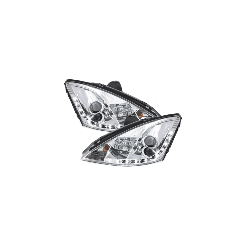 Phares D-LITE Ford Focus 98-01  avec Feux Diurne Chrome