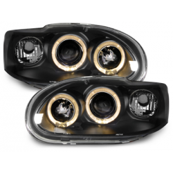 Phares Ford Escort MK6/7  avec 2 Anneaux lumineux Angel Eyes   Noir