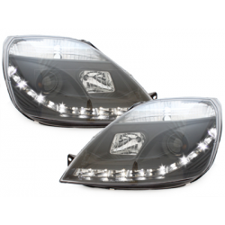 Phares DAYLINE Ford Fiesta 01-05 avec feux diurne LED  Noir