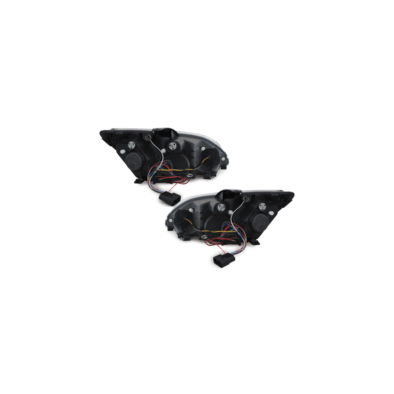 Phares Ford Focus 05-02.08  avec 2 Anneaux lumineux Angel Eyes  Noir