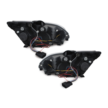 Phares Ford Focus 05-02.08  avec 2 Anneaux lumineux Angel Eyes  Noir