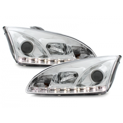 Phares DAYLINE Ford Focus 05-02.08  avec feux diurne LED  Chrome