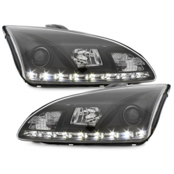 Phares DAYLINE Ford Focus 05-02.08  avec feux diurne LED  Noir