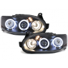 Phares Ford Escort MK7 avec anneaux lumineux angel eyes CCFL Noir Phares Ford Escort MK7 avec anneaux lumineux angel eyes CCFL Noir