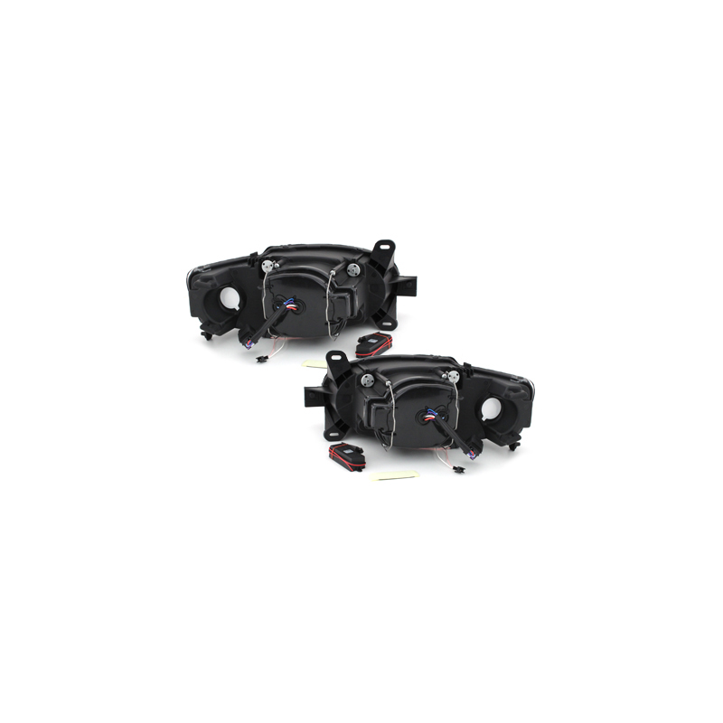 Phares Ford Escort MK7  avec anneaux lumineux angel eyes CCFL  Noir