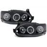 Phares Ford Escort MK7 avec anneaux lumineux angel eyes CCFL Noir Phares Ford Escort MK7 avec anneaux lumineux angel eyes CCFL Noir