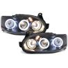 Phares Ford Escort MK7 avec anneaux lumineux angel eyes CCFL Noir Phares Ford Escort MK7 avec anneaux lumineux angel eyes CCFL Noir