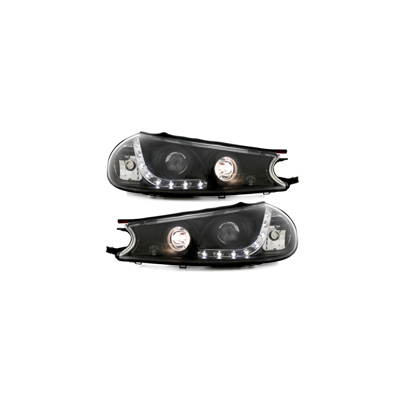 Phares DAYLINE Ford Mondeo 96-00  avec feux diurne LED  Noir