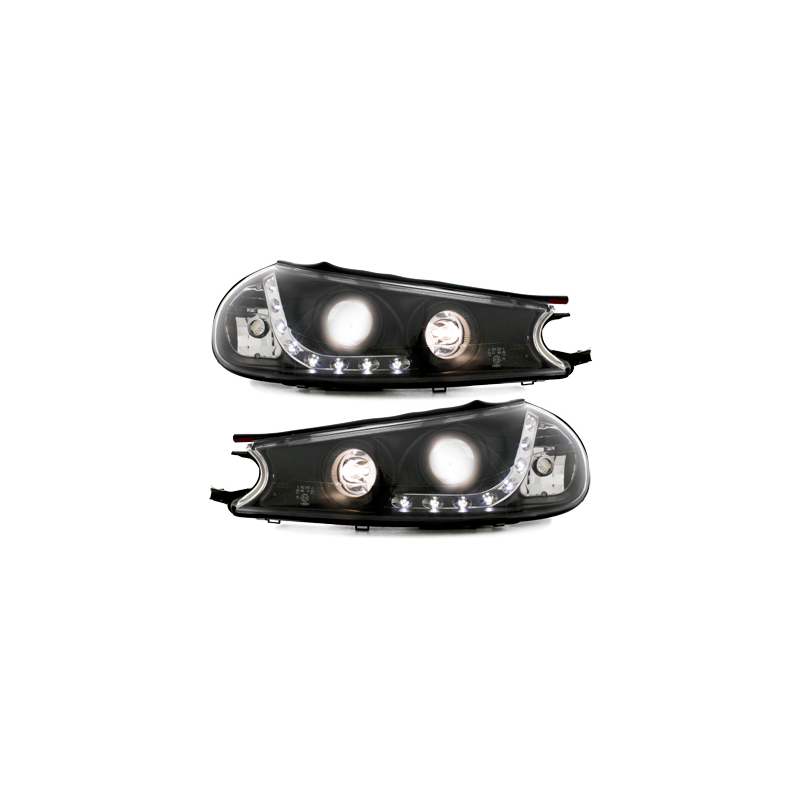 Phares DAYLINE Ford Mondeo 96-00  avec feux diurne LED  Noir