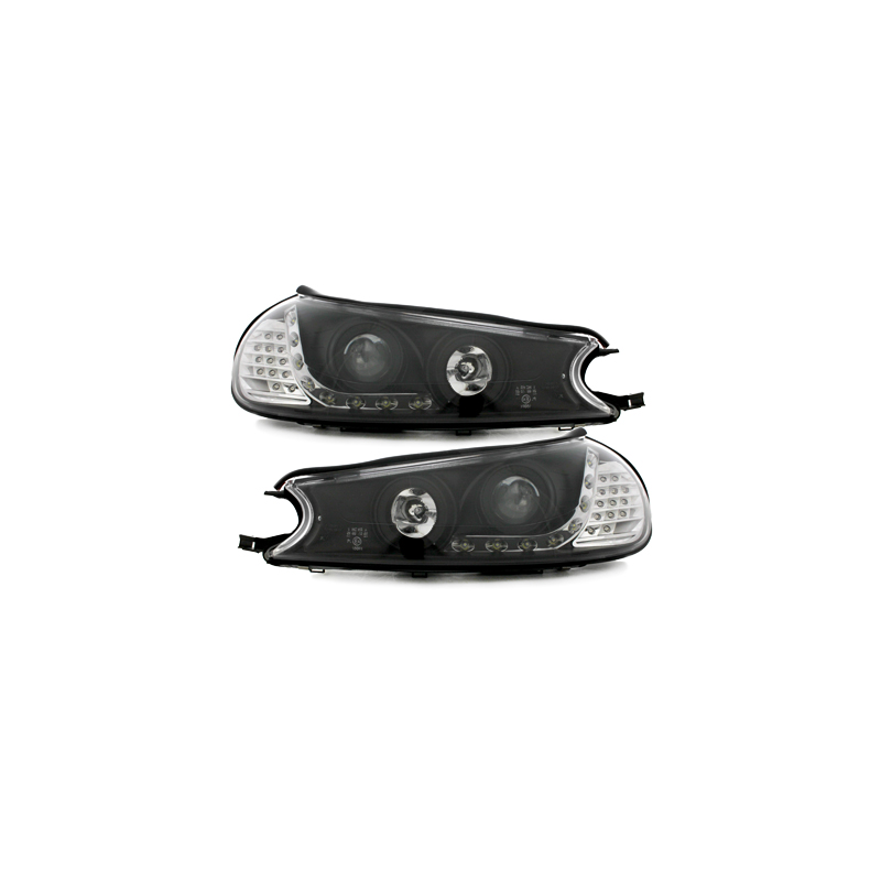 Phares DAYLINE Ford Mondeo 96-00  avec feux diurne LED  Noir