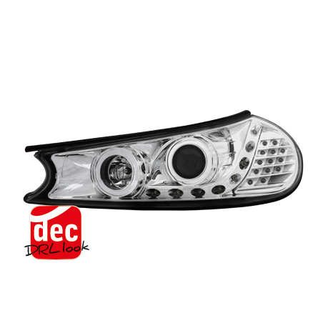 Phares DAYLINE Ford Mondeo 96-00  avec feux diurne LED  Chrome