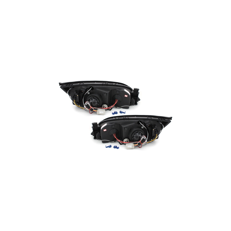 Phares Ford Mondeo 00-07  avec 2 Anneaux lumineux Angel Eyes  Chrome