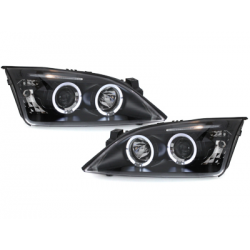 Phares Ford Mondeo 00-07  avec 2 Anneaux lumineux Angel Eyes  Noir